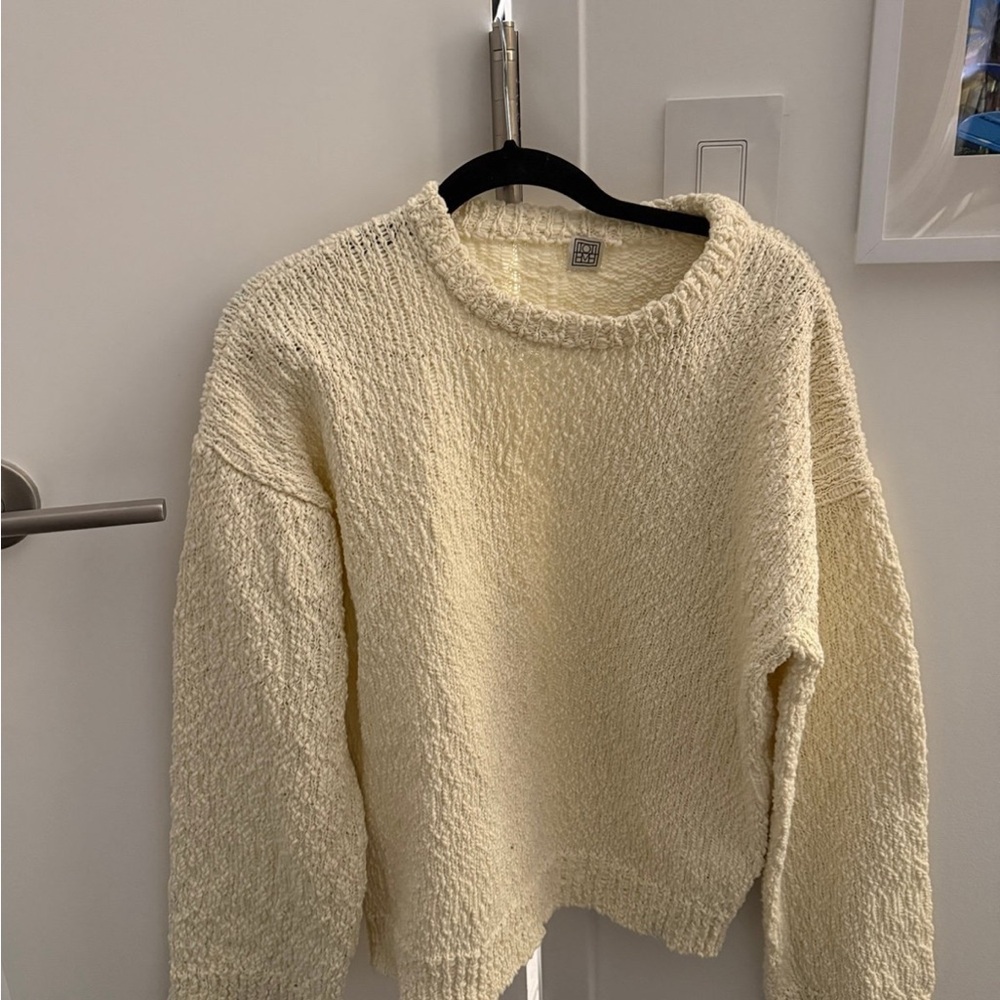 Toteme organic cotton crew neck sweater.